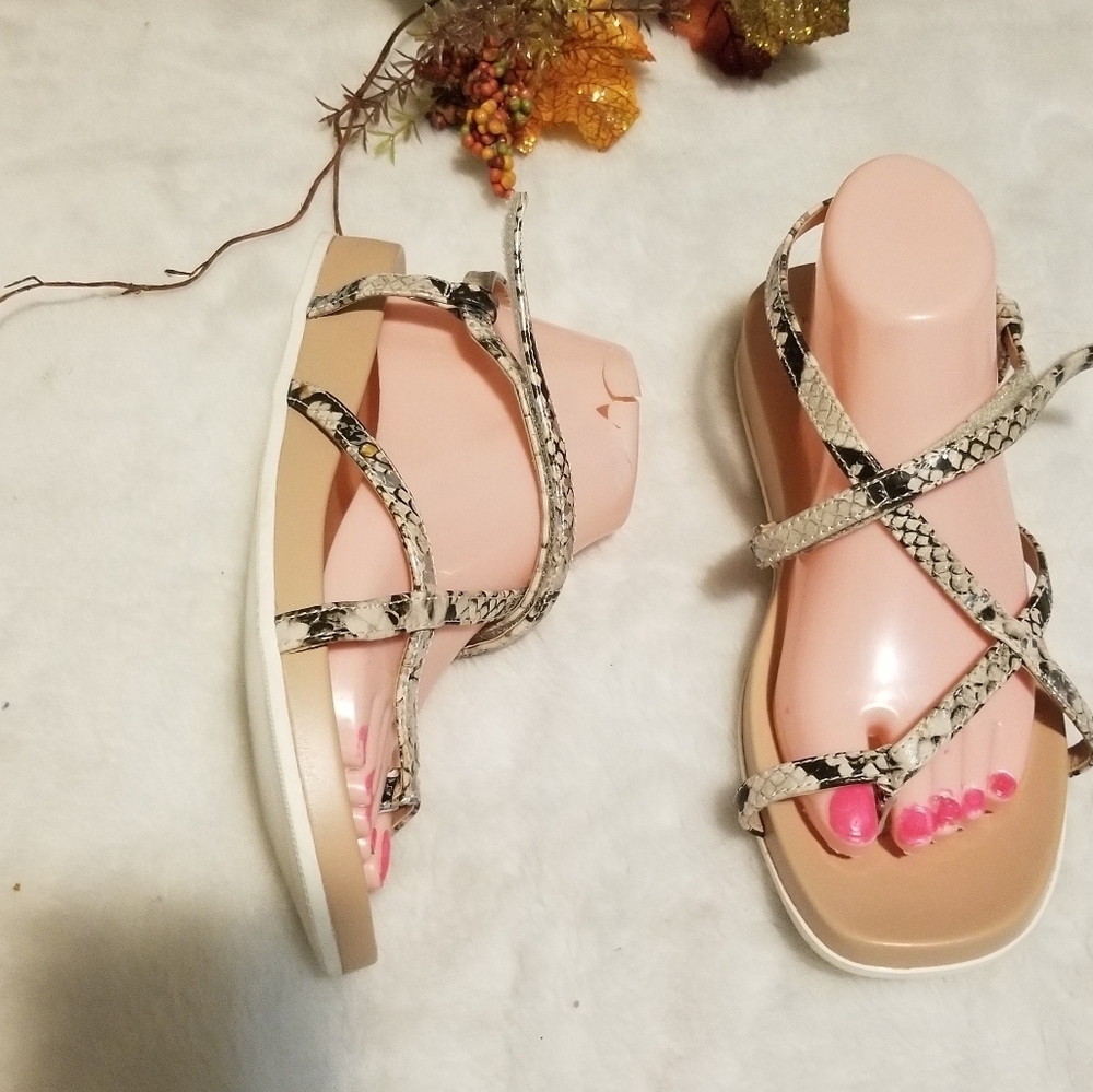 Women's Snakeskin Strappy Sandals